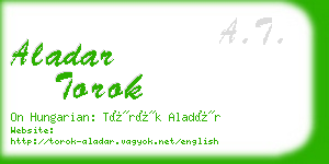 aladar torok business card